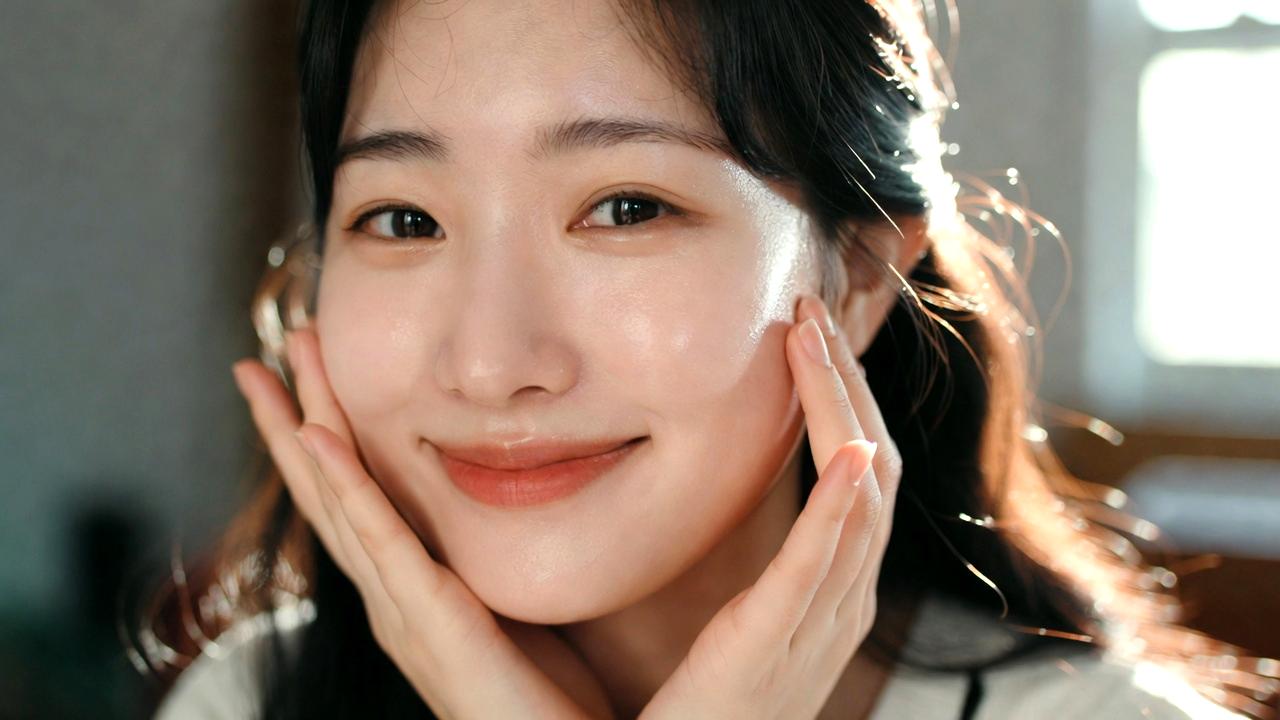 ツヤのある美肌を手に入れて微笑む女性のイメージ