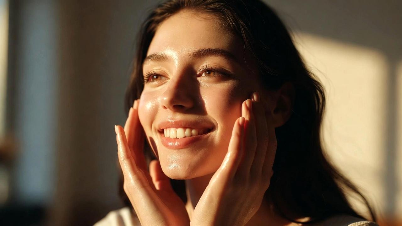 未来の美しい肌を守るための紫外線対策をイメージした希望的なビジュアル