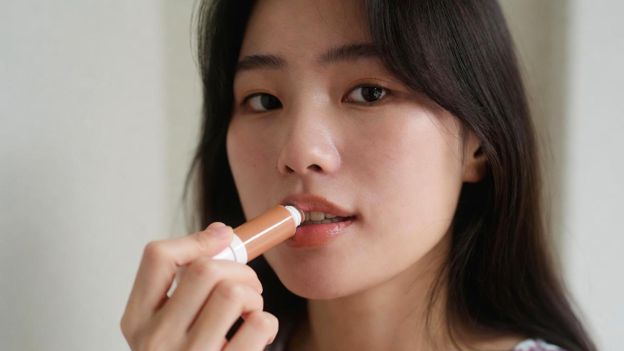 韓国風リップで完成したうさぎ化メイクの可愛い口元と笑顔