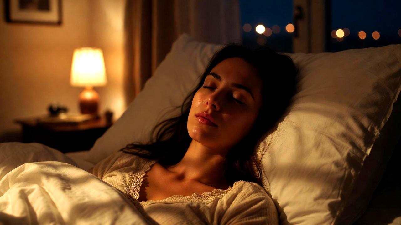 夜のスキンケアで肌を整えるナイトルーティンの様子