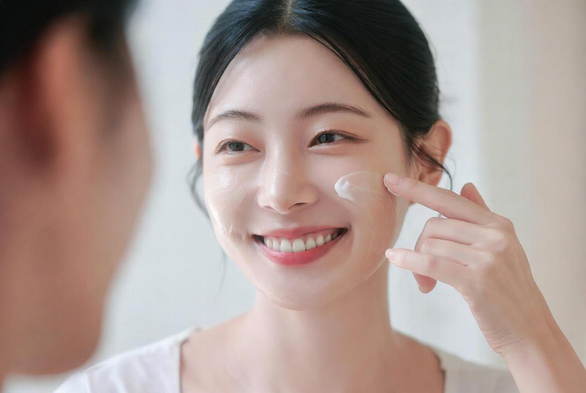 フェイスマスクで集中ケアをする女性の贅沢なスキンケア時間