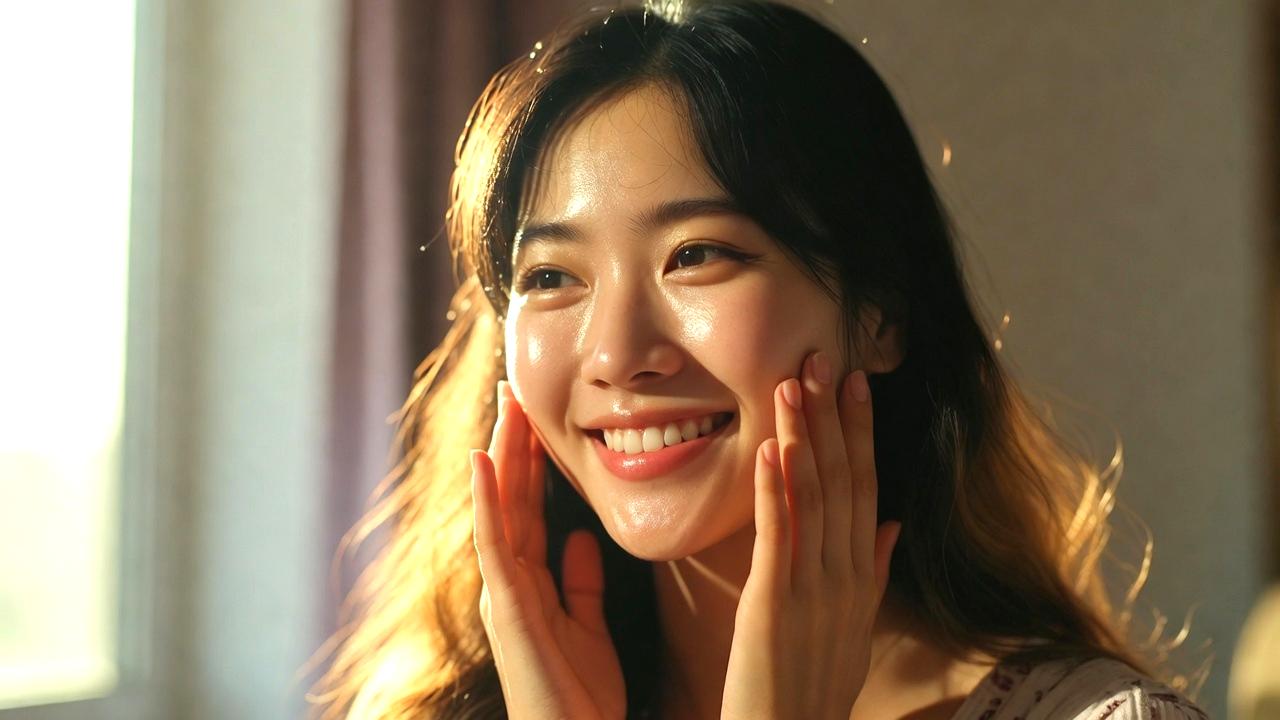 夜専用アイパックと質の良い睡眠で目元のたるみをケアする大人女性の美容イメージ