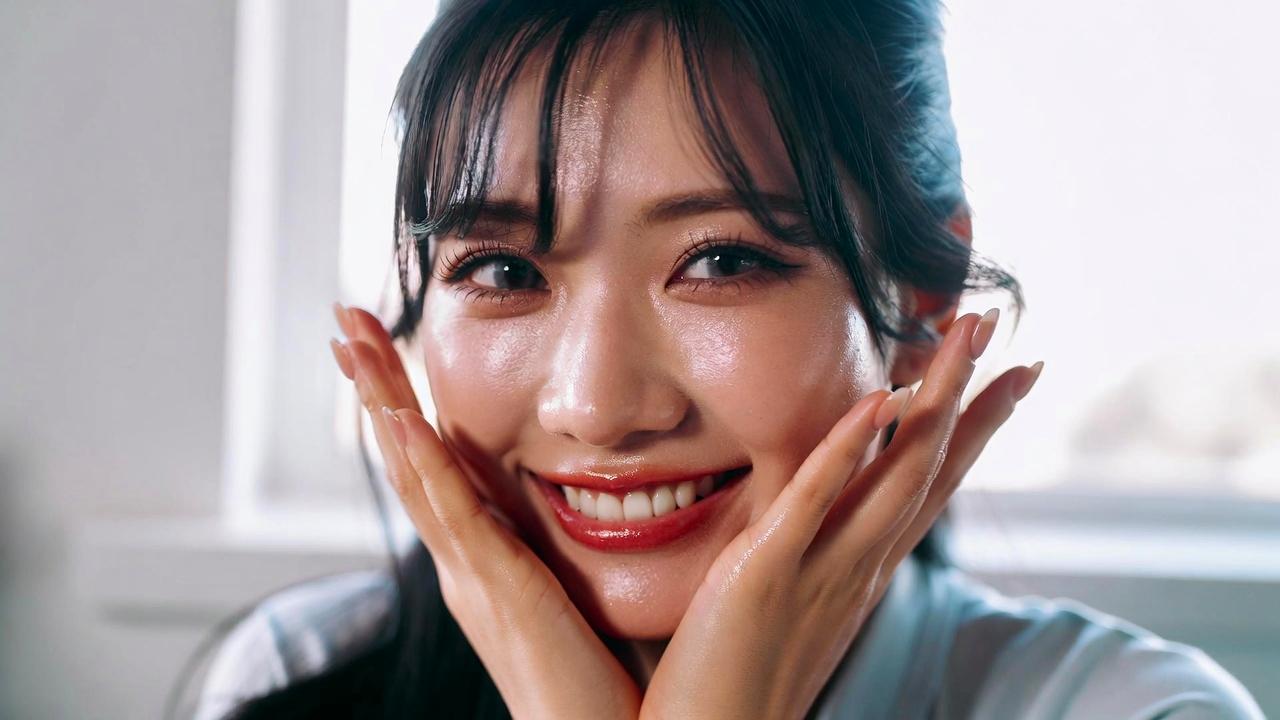 夜のスキンケアで肌を整えるナイトルーティンの様子