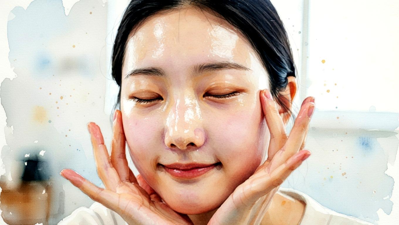 優しくクレンジングする手元の様子