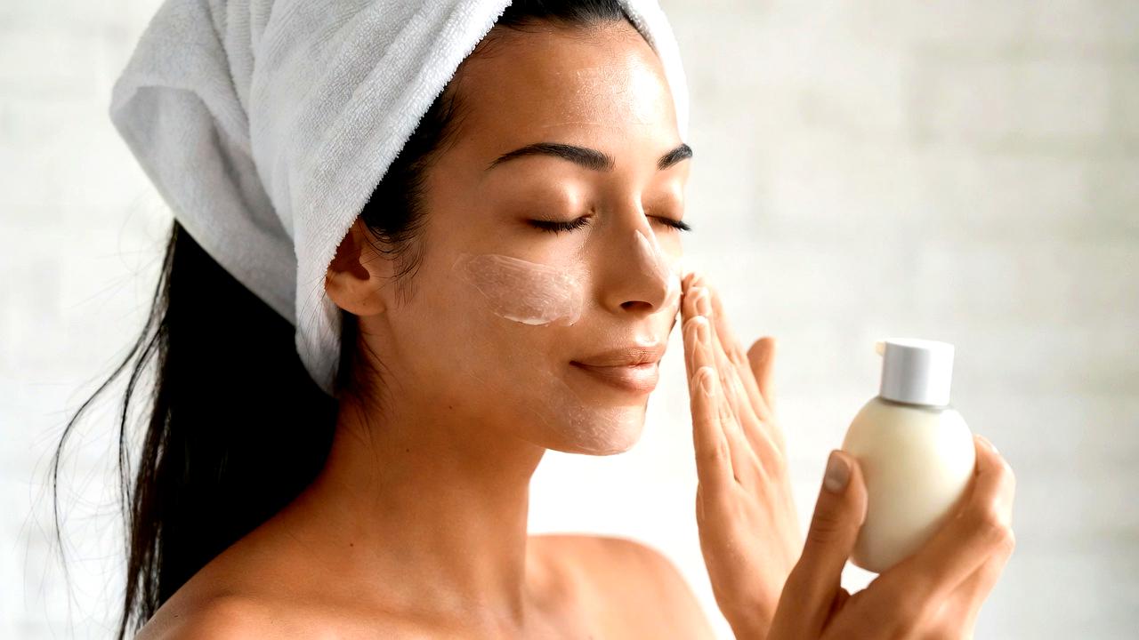 短時間で効率的にスキンケアを行う女性の様子