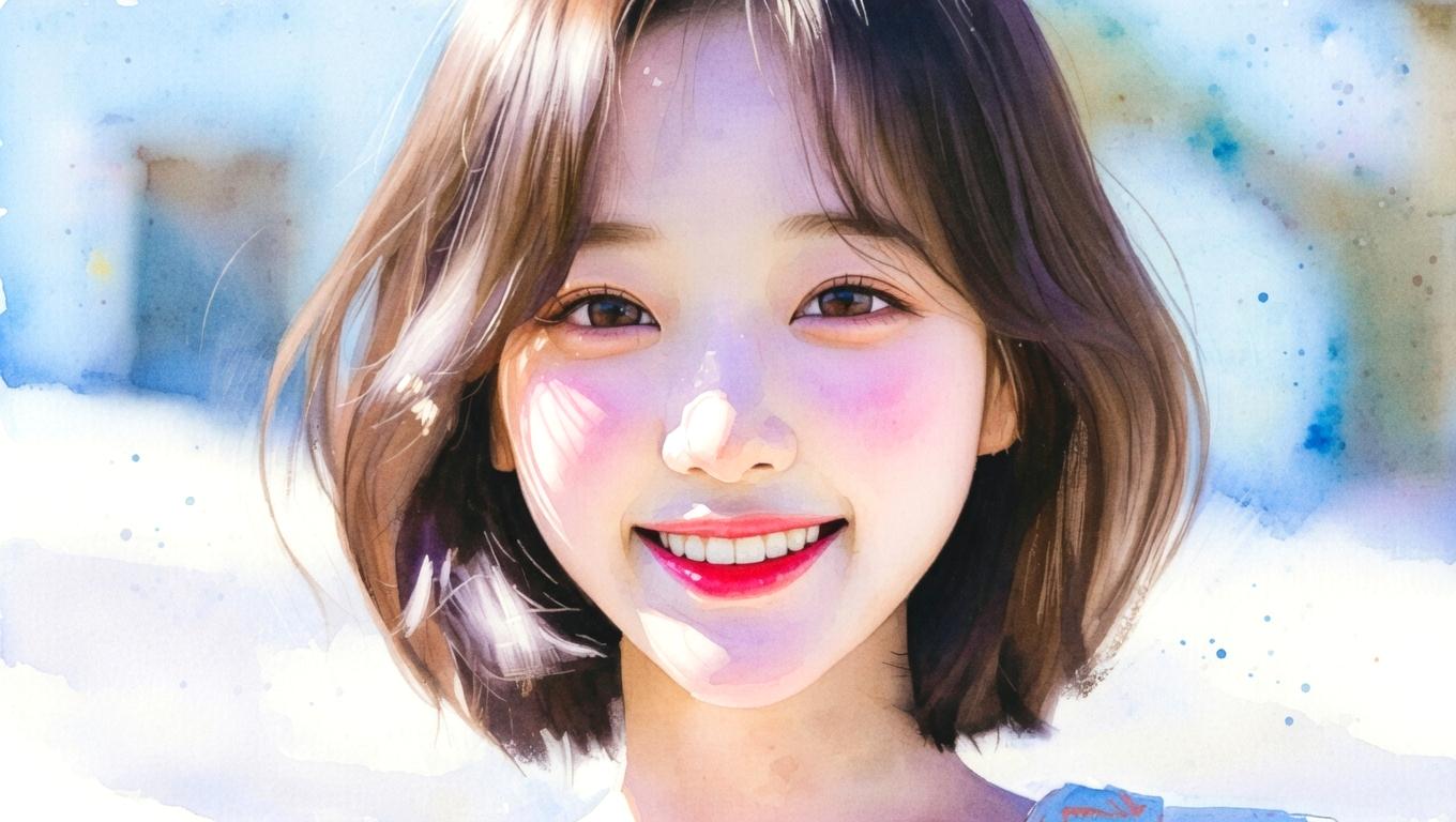 粘膜リップで完成した韓国風の洗練されたモテ顔の全体イメージ