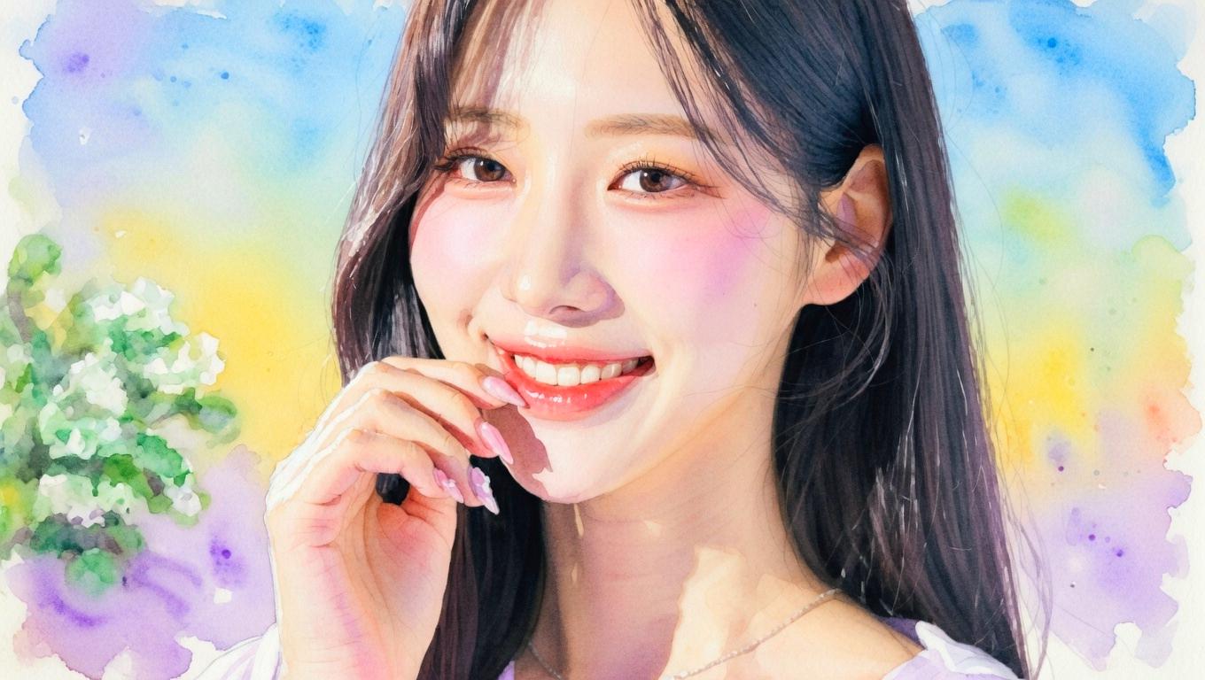 韓国リップのツヤ感と血色感が伝わるトレンドメイクのイメージ