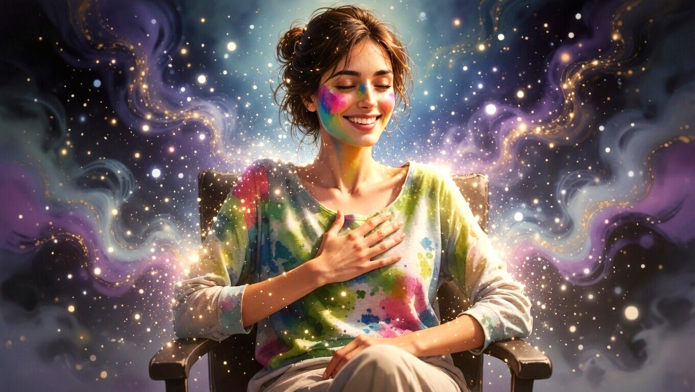 姿勢を正して表情筋を意識する女性のイメージ