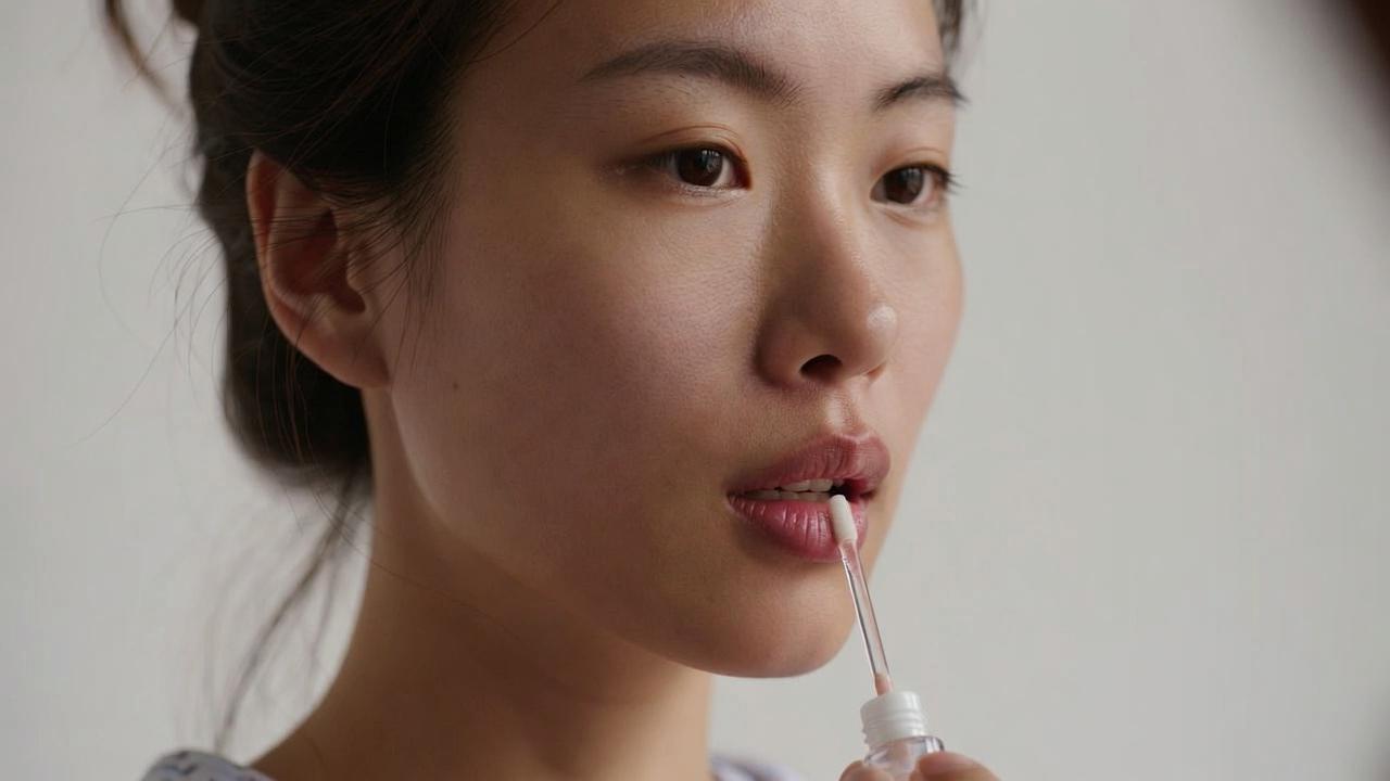 指塗りとブラシで仕上がりが変わる粘膜リップの塗り方比較イメージ