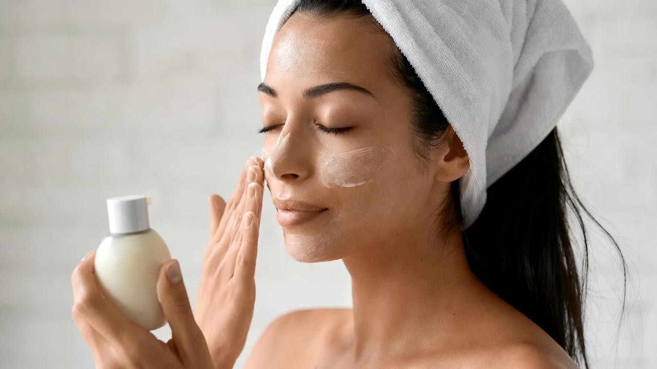 さまざまなハンドクリームを比較して選んでいる様子