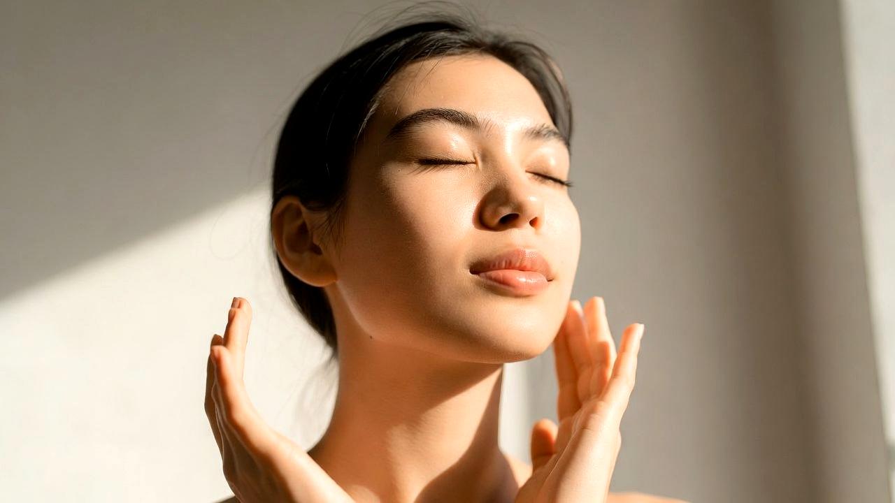 コットンで優しくアイメイクを落とす丁寧なクレンジングシーン