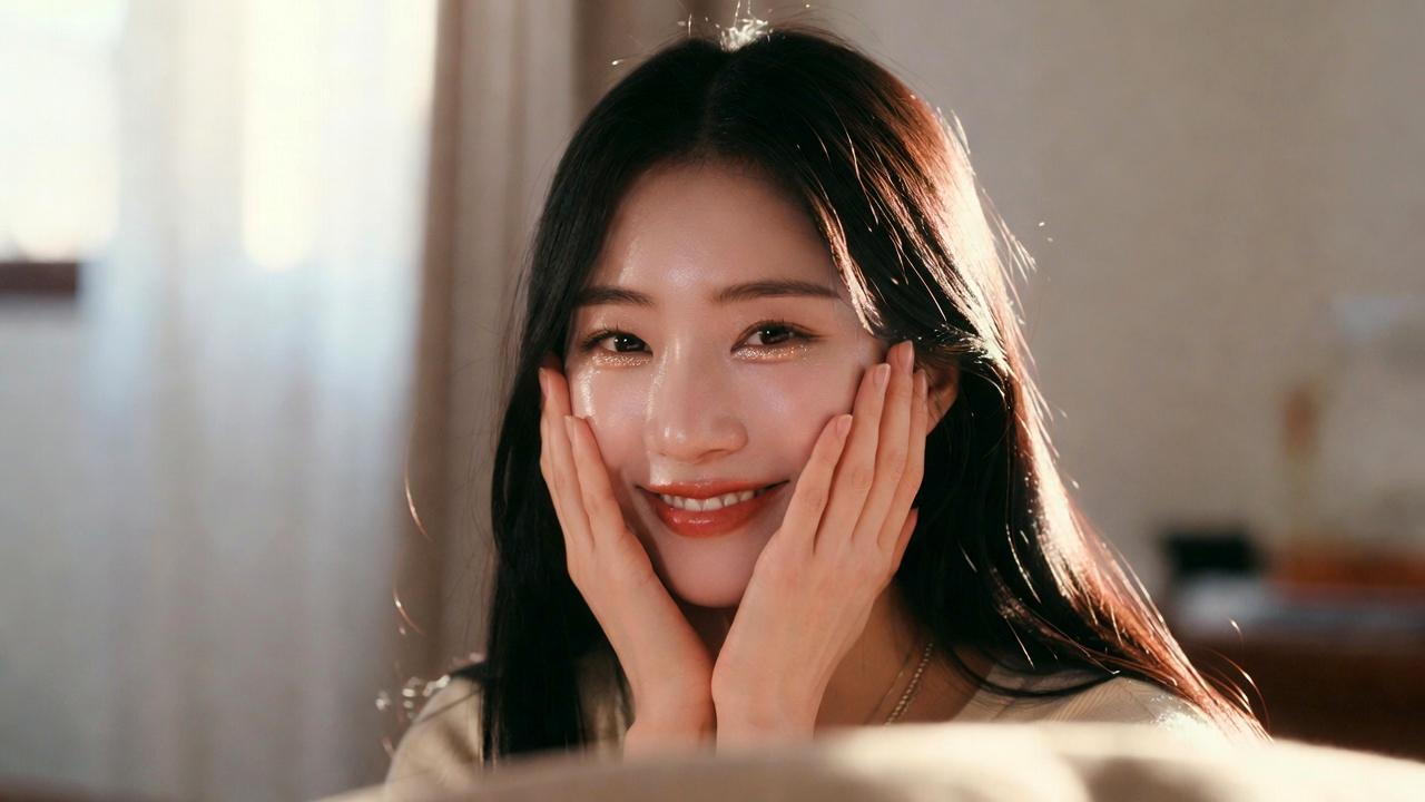 フェイスマスクを使って集中保湿しているシーン