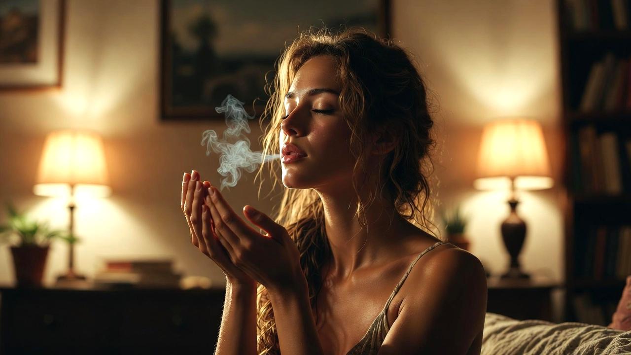 夜のスキンケア習慣で目元をいたわるリラックスシーンのイメージ