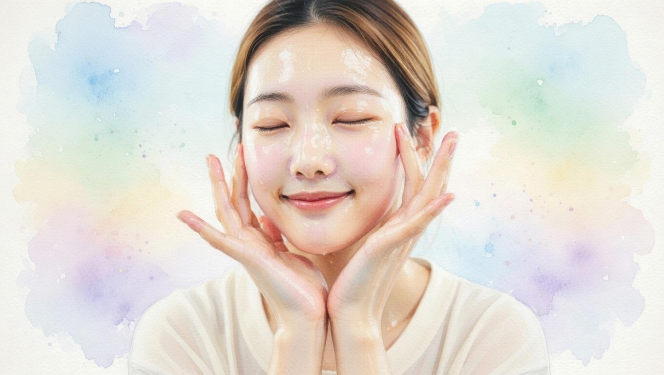 強い摩擦で赤みが出た肌を気にする女性の表情