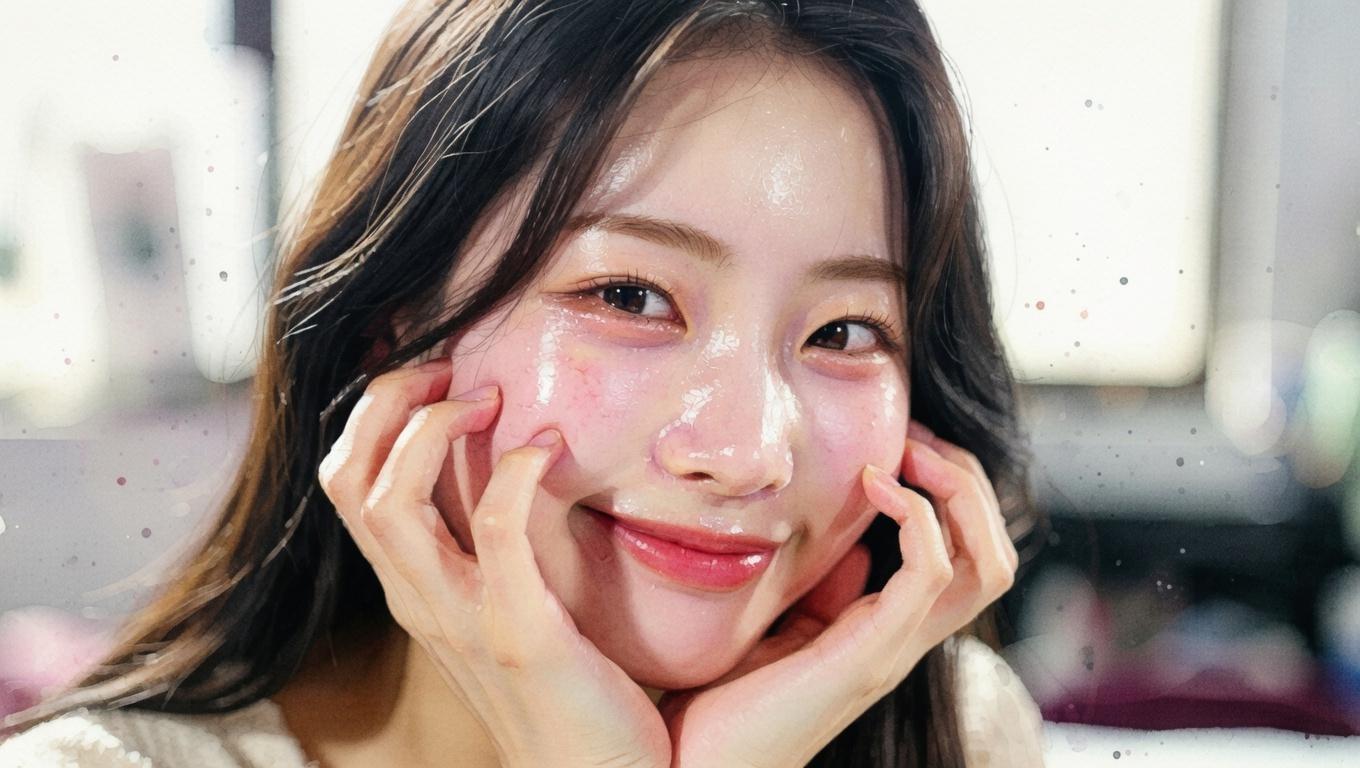 アイクリームで目元をケアする様子