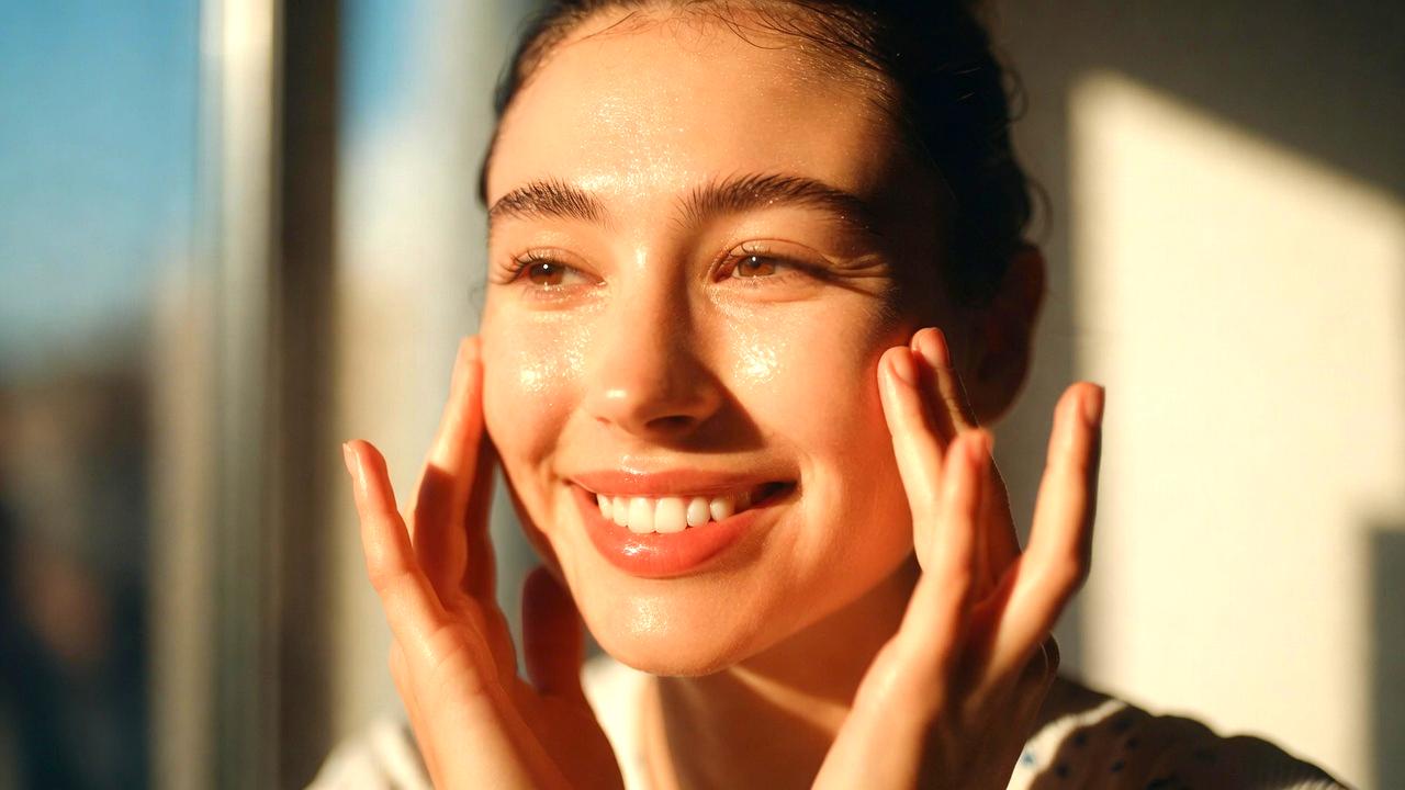 ツヤのあるなめらかな肌で自信に満ちた女性の仕上がりイメージ