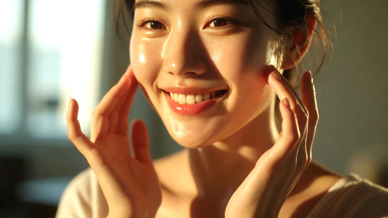 白湯を飲むことで内側から唇の血色が変わる美容イメージ