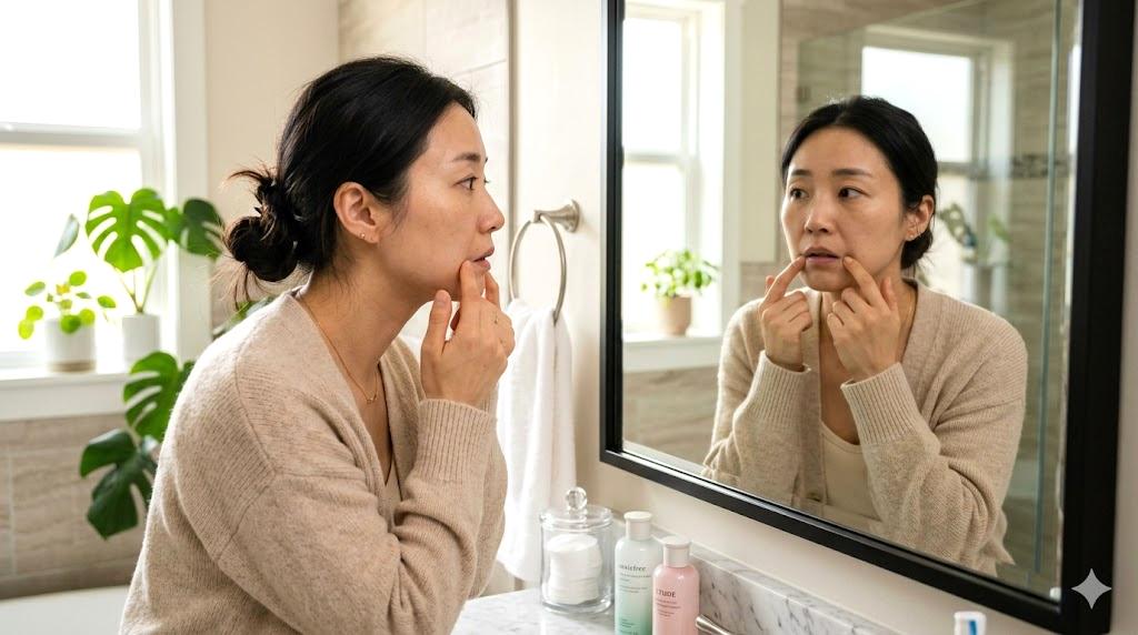 唇の血色を悪くするNG習慣を見直す朝のイメージ