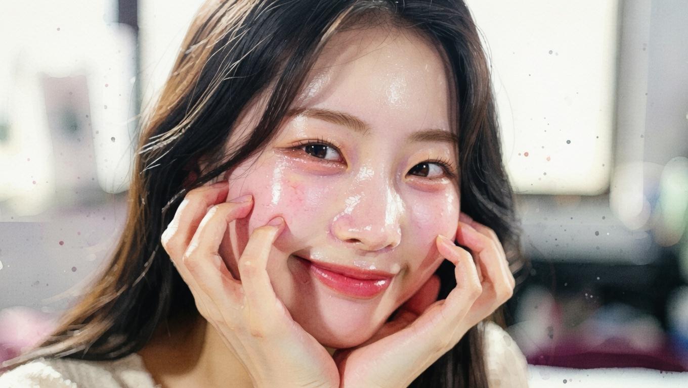 韓国コスメのナイトパックと洗練された洗面台の風景