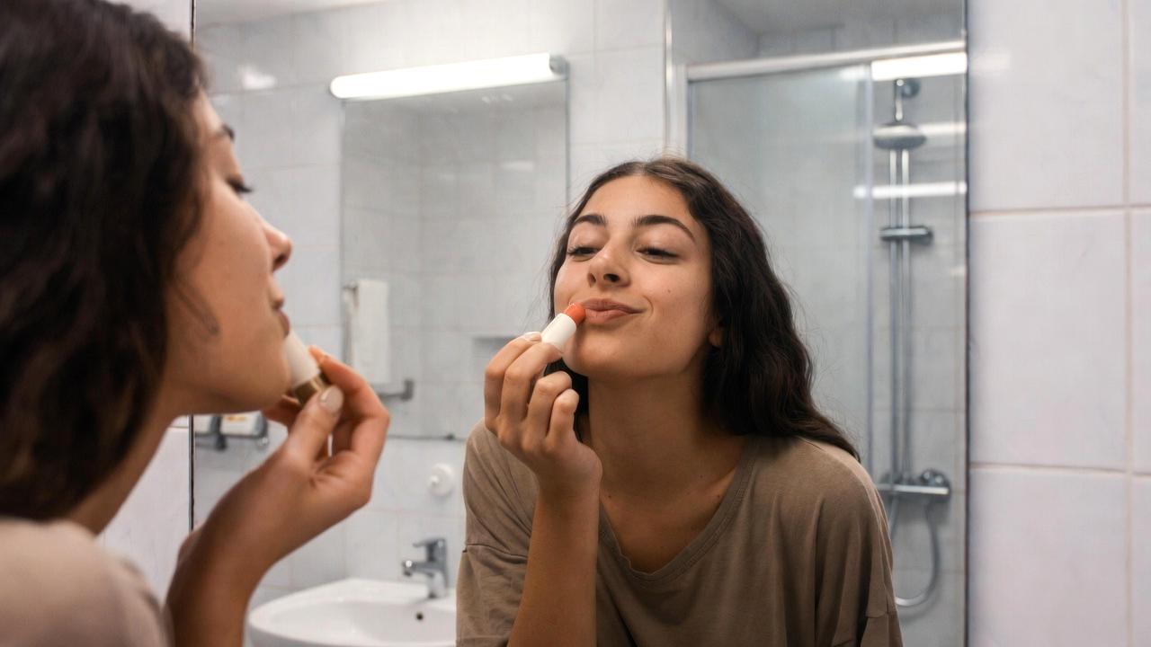 紫がかった唇と体調不良を連想させるビジュアル