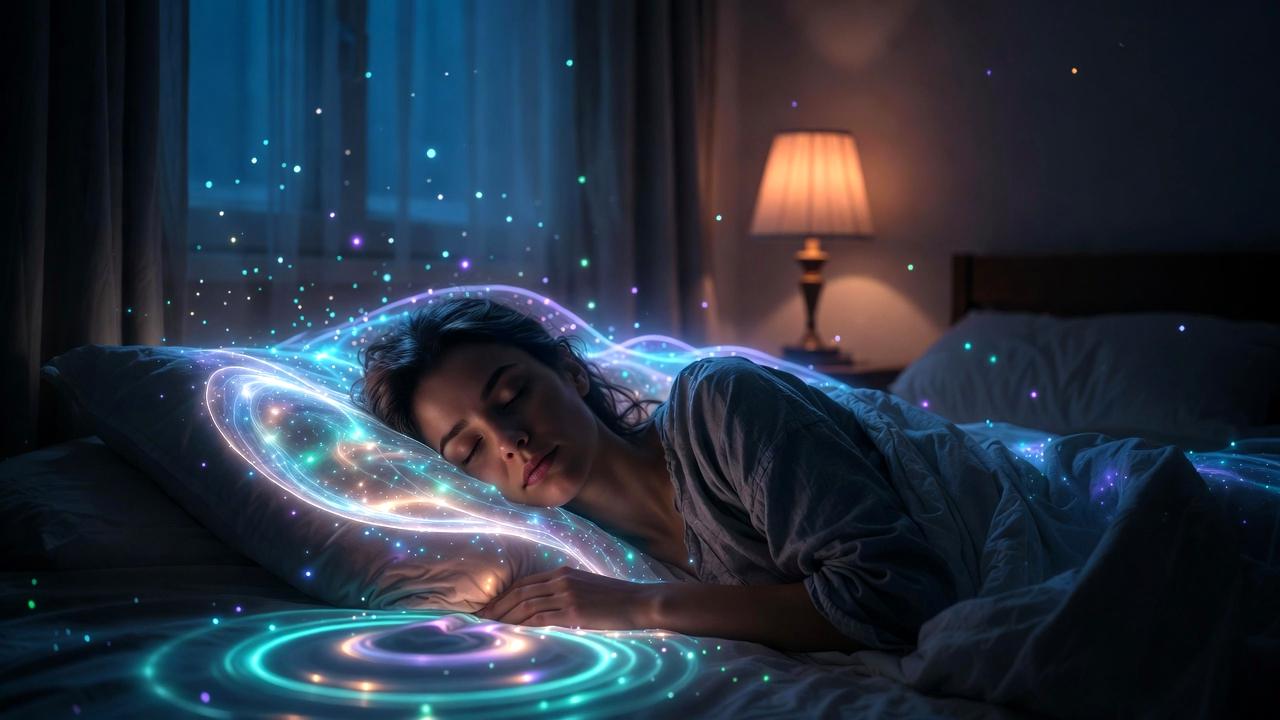 夜のリラックスした空間で丁寧にスキンケアを行う女性の様子