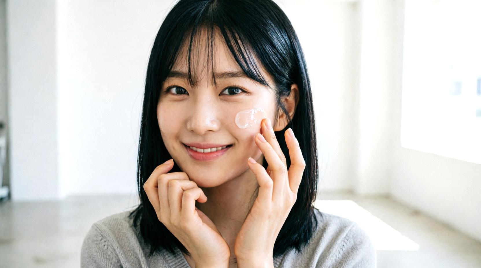 乾燥した肌に悩む女性が夜のスキンケアを見直している様子