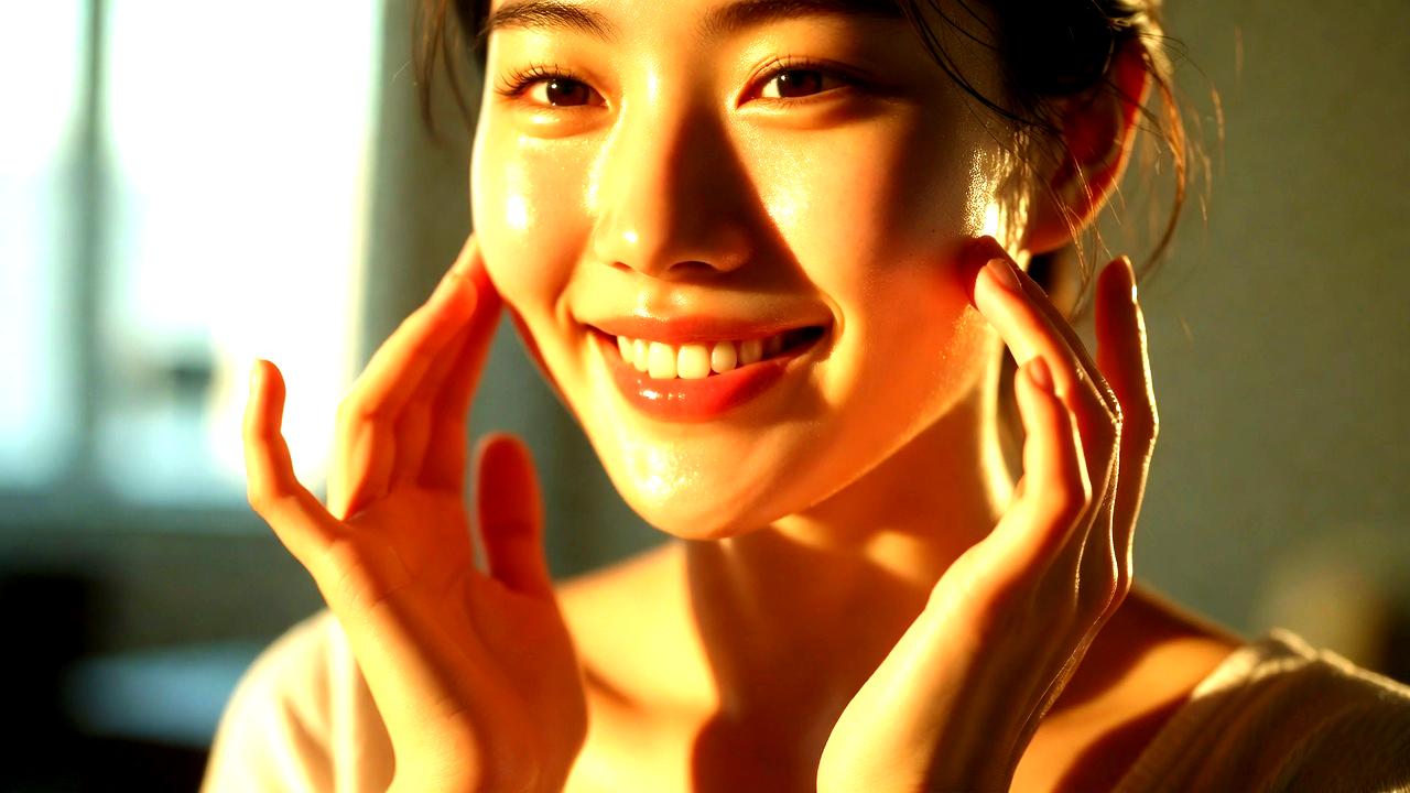 透明感のある肌と未来の美しさを象徴するクリーンなビジュアル
