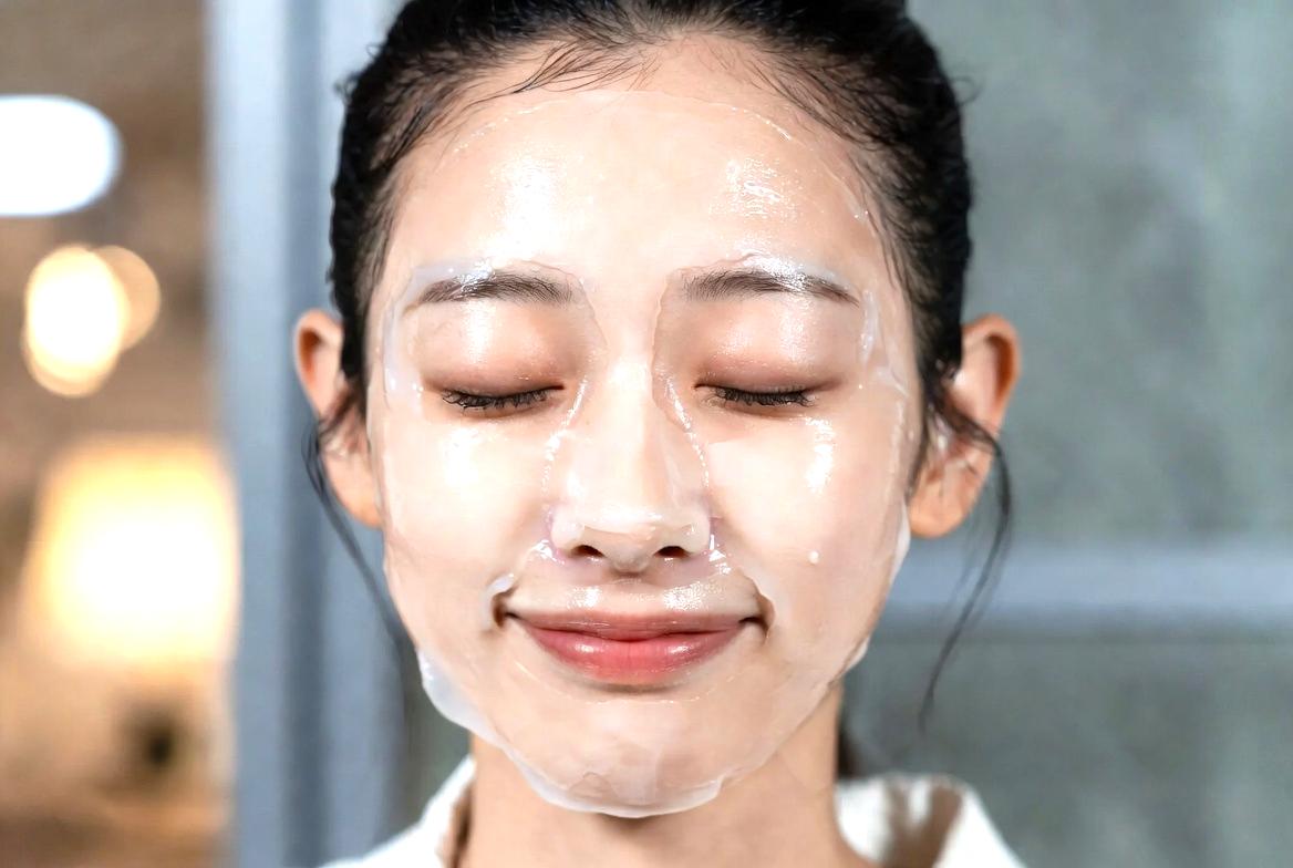 フェイスマスクで集中保湿をしている女性のイメージ