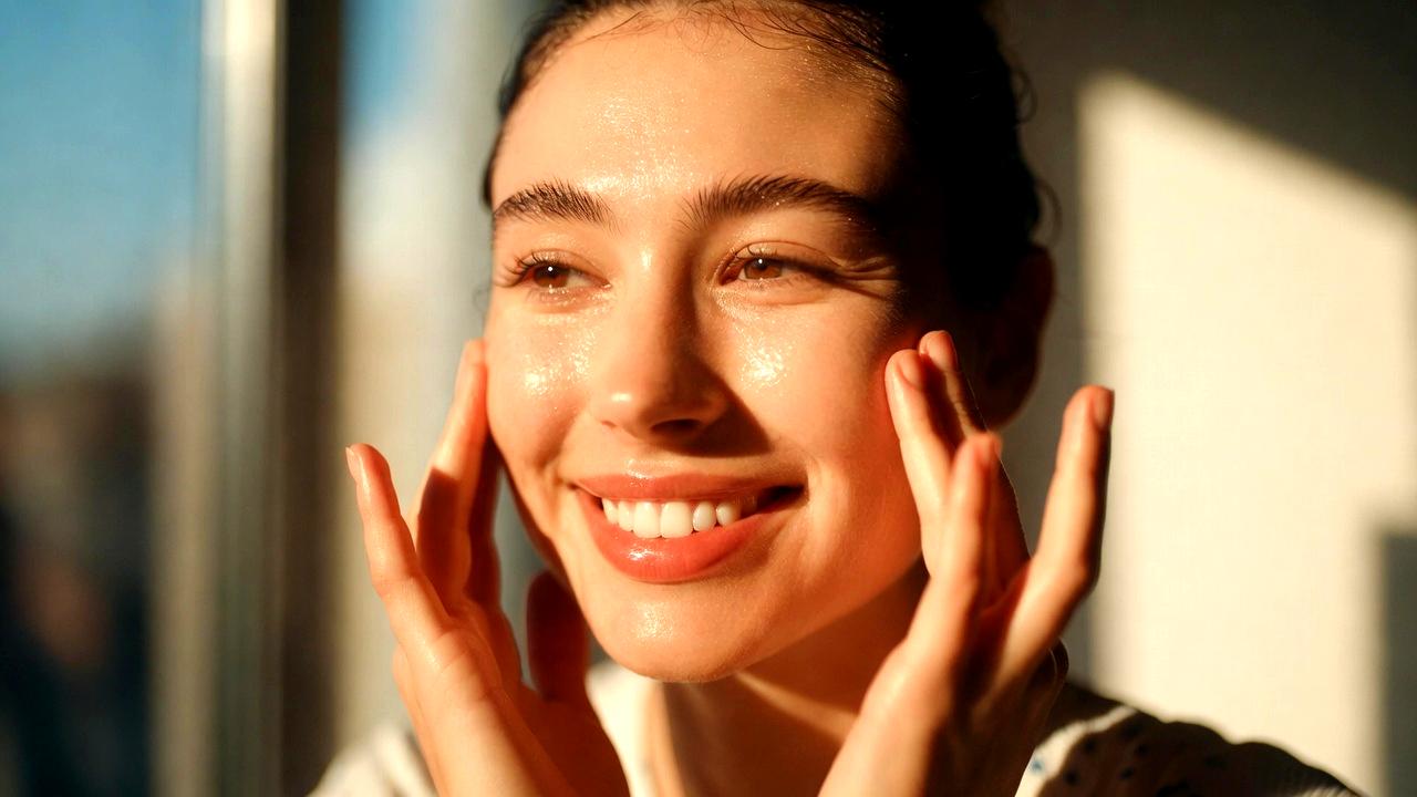 肌に水分が行き渡り毛穴が目立ちにくくなる変化を示すイメージ