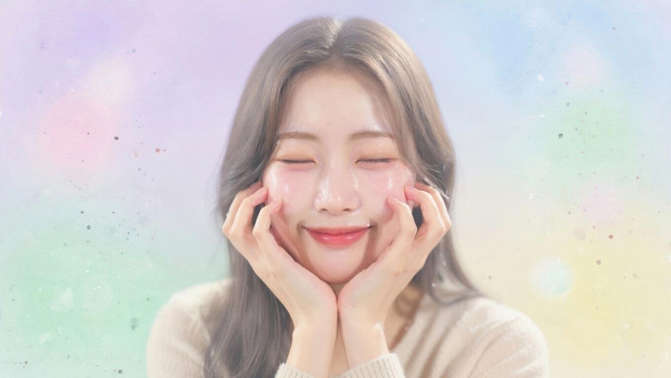 夜のスキンケアでクレンジングを使う女性と小鼻のアップ