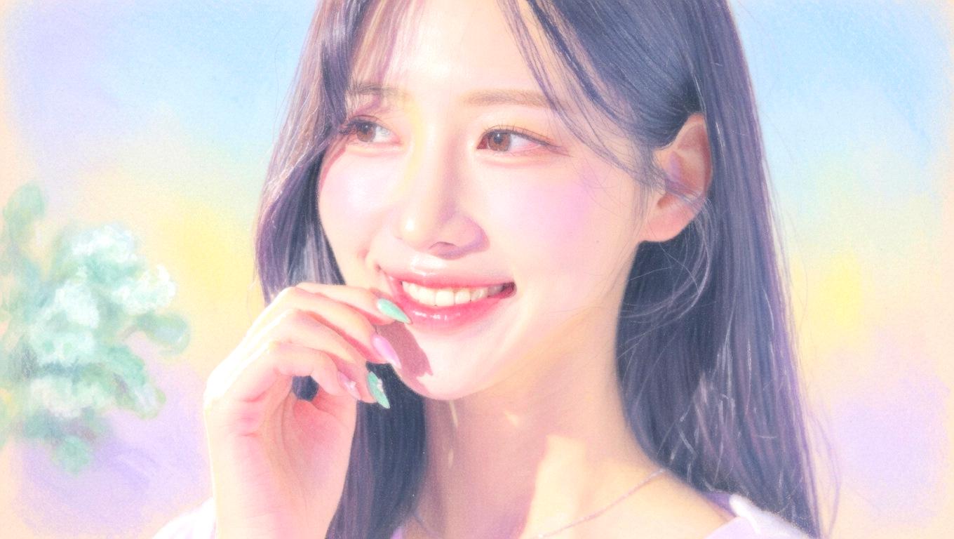 ツヤのある美しい肌で余裕のある表情を見せる大人の女性