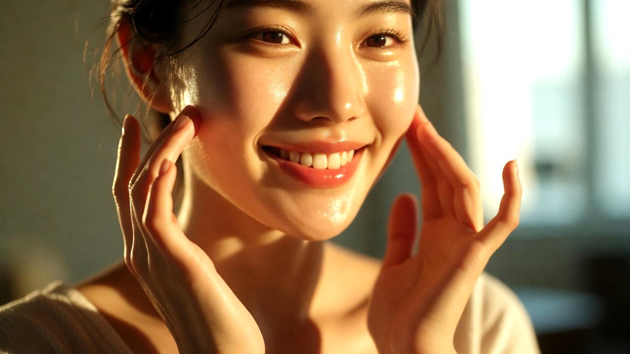 酵素洗顔の泡で鼻まわりをやさしく洗うスキンケアイメージ