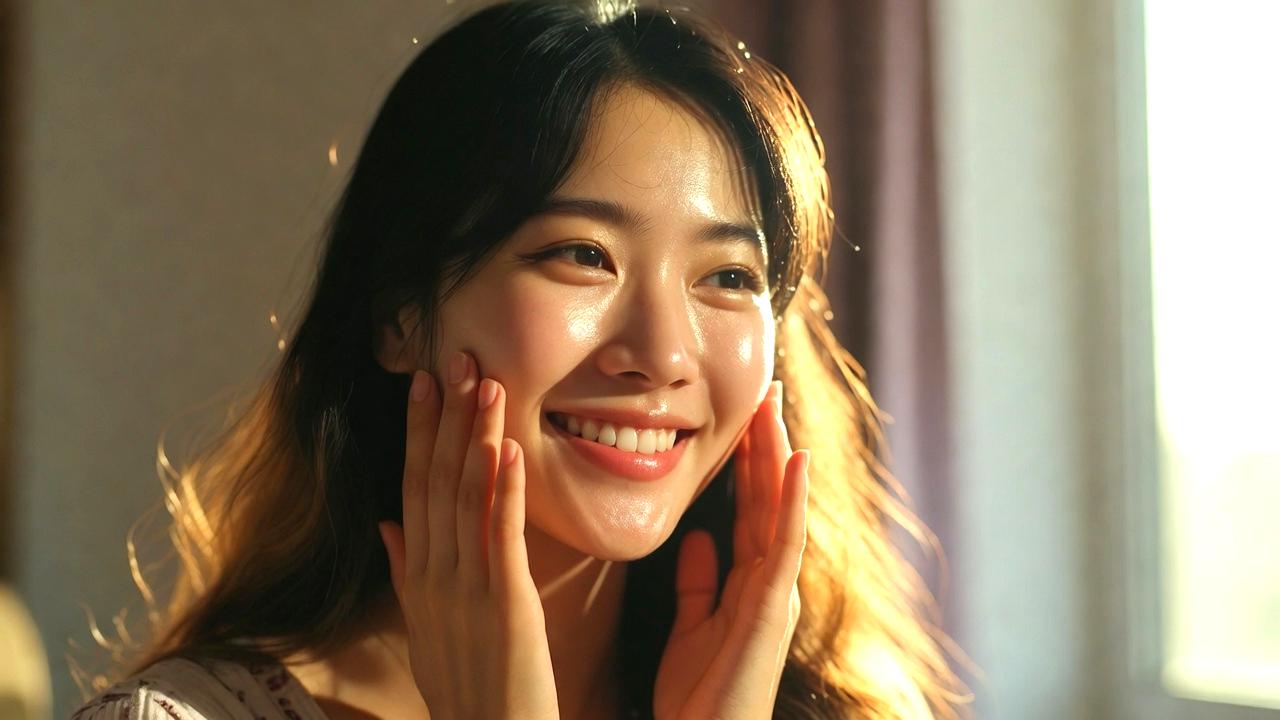 美容成分であるヒアルロン酸やセラミドを使った保湿スキンケアイメージ