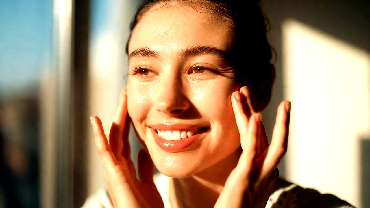 うるおいとハリを取り戻した明るい肌の女性のイメージ