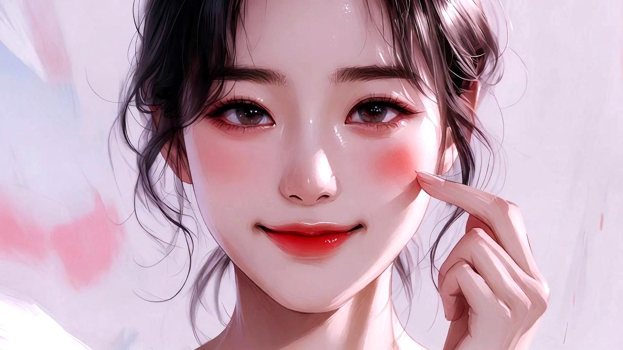 朝の光の中で丁寧にスキンケアを行う女性の清潔感あるシーン