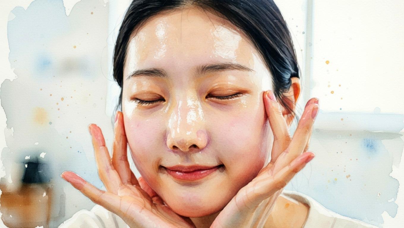 やさしいクレンジングで目元をケアする様子