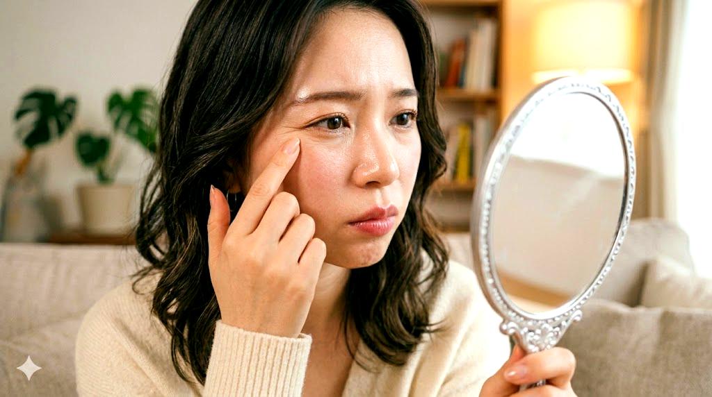 すっきりした肌とドクダミ茶を組み合わせた美容ケアのイメージ