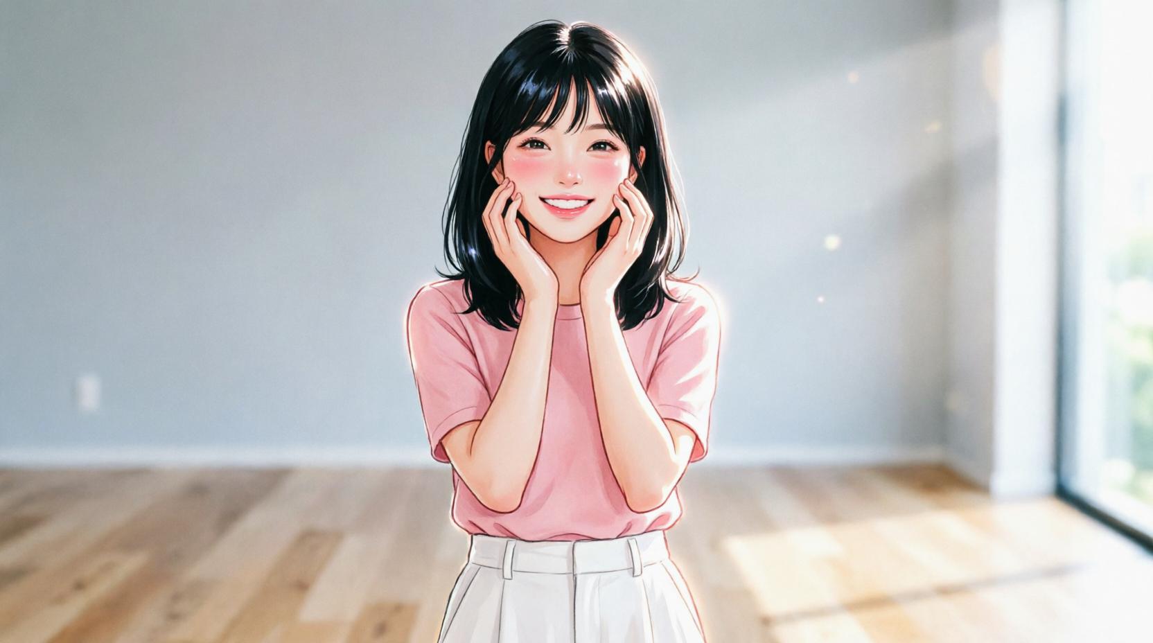 内側から整った血色感のある美しい女性のナチュラルビューティーイメージ