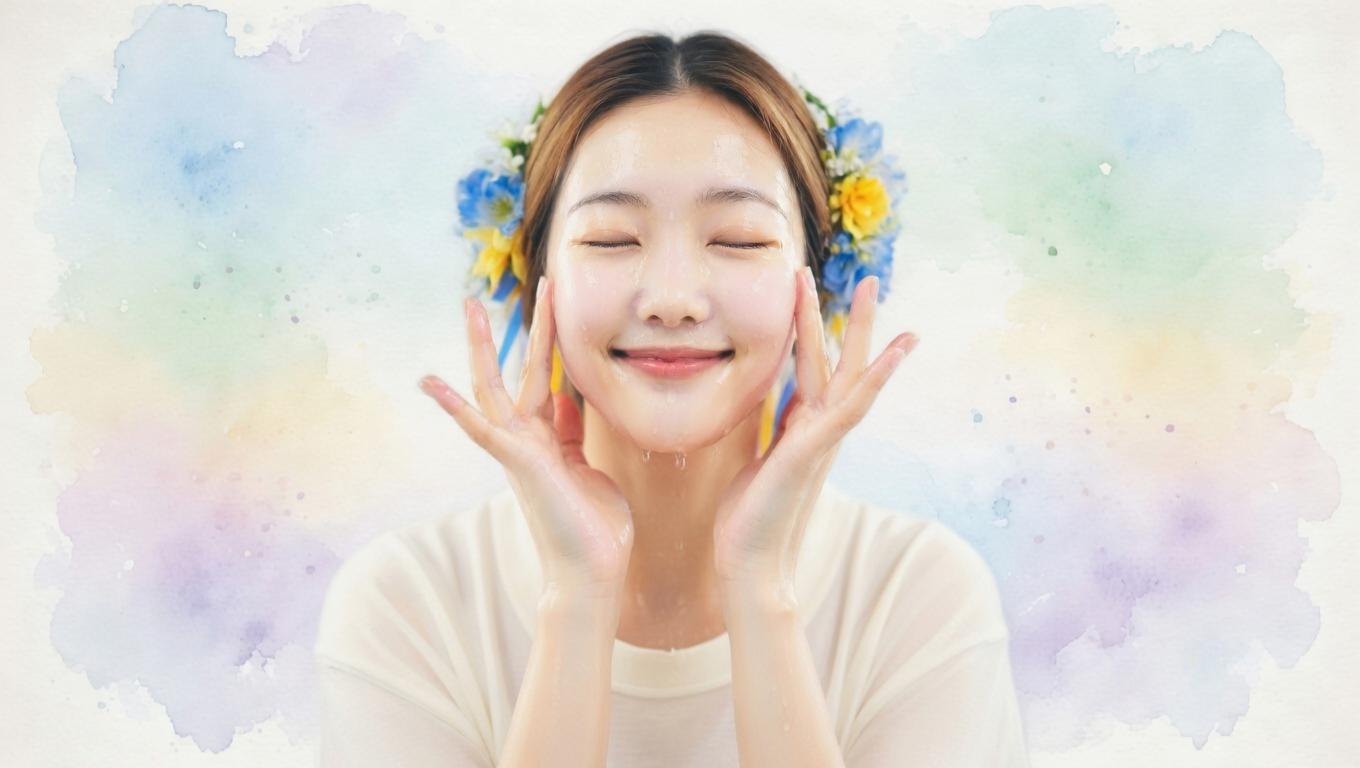 韓国コスメと保湿成分アイテムを並べたイメージ