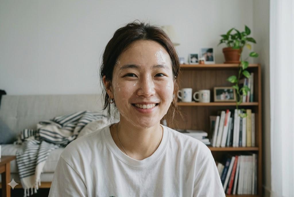 春のやわらかな日差しと紫外線対策を意識した透明感あるスキンケアイメージ