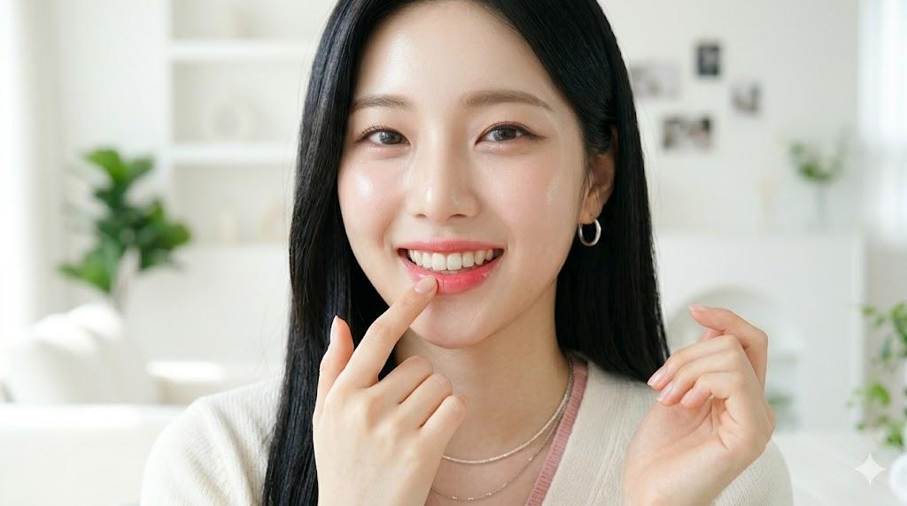 白湯とリップケアを組み合わせた美容習慣イメージ