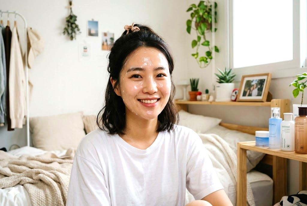 スキンケア成分を比較して考える大人女性の手元