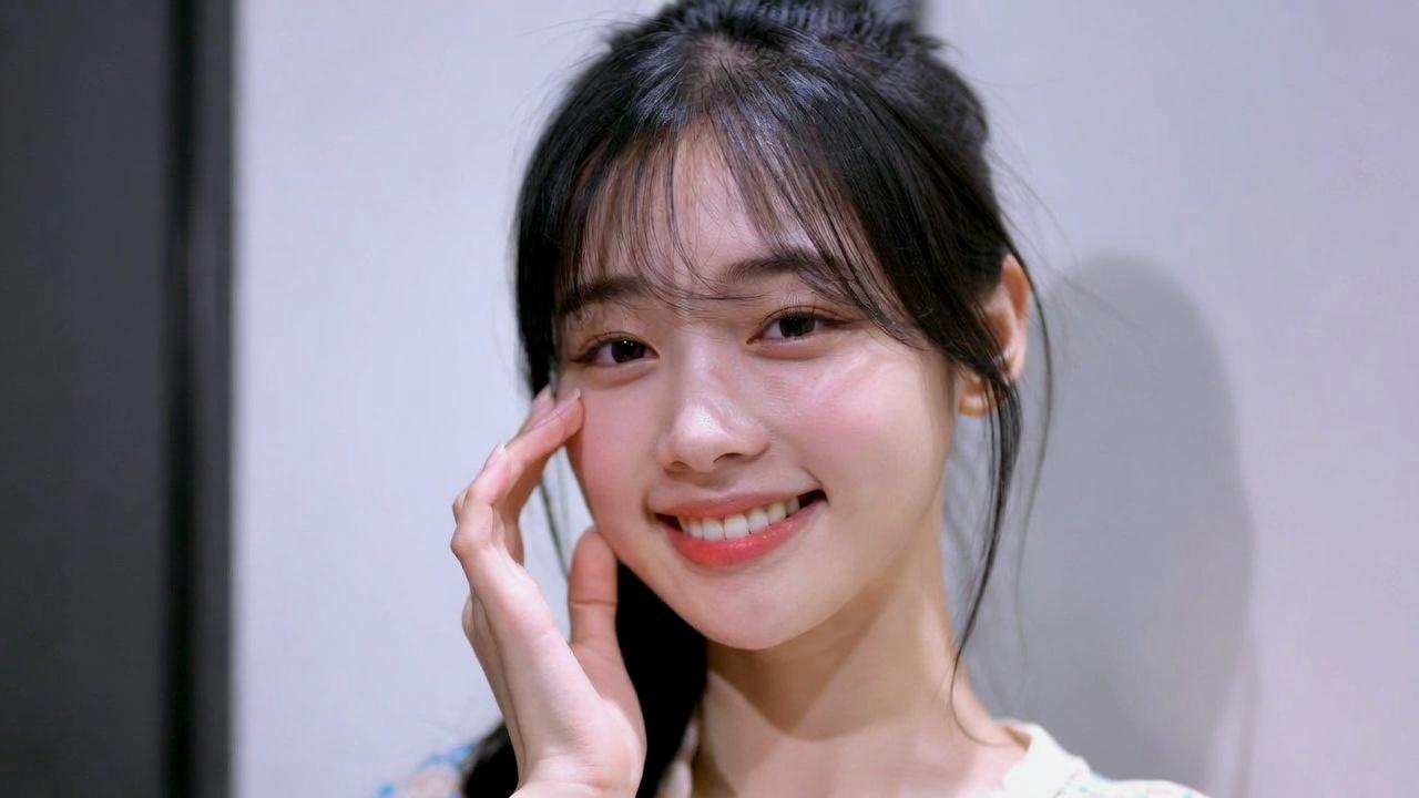 透明感のある肌と日差しの中で微笑む女性の美肌イメージ