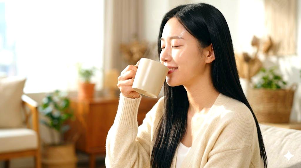 ルイボスティーやハーブティーとドクダミ茶が並ぶ比較イメージ