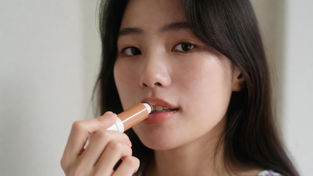 血色感のあるふっくらした唇とナチュラルなメイク