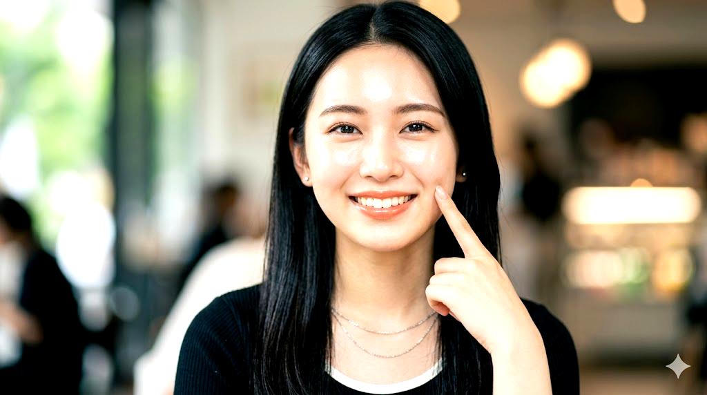 化粧水と乳液を重ねて肌にうるおいを与えるスキンケアシーン