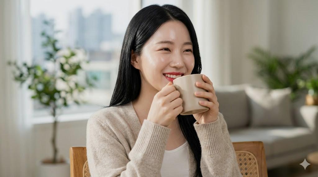 ドクダミ茶の葉とお茶を注ぐナチュラルなイメージ