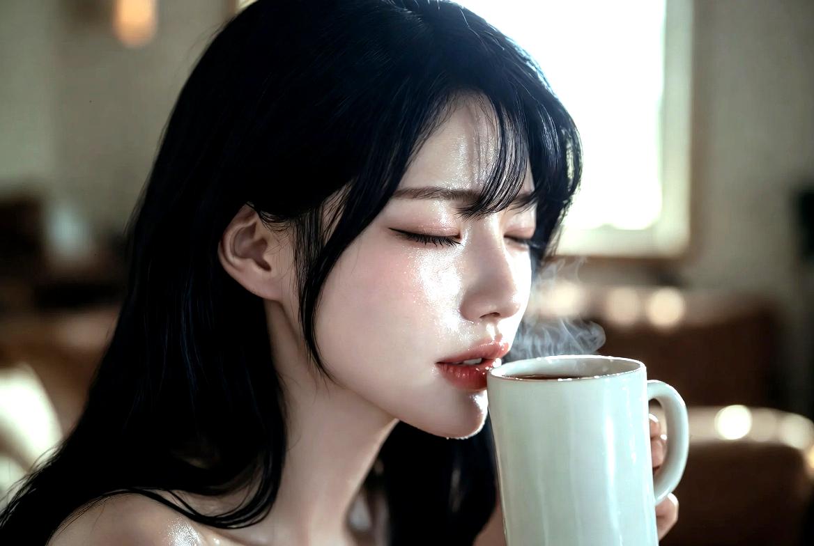 適温の白湯を丁寧に準備する様子