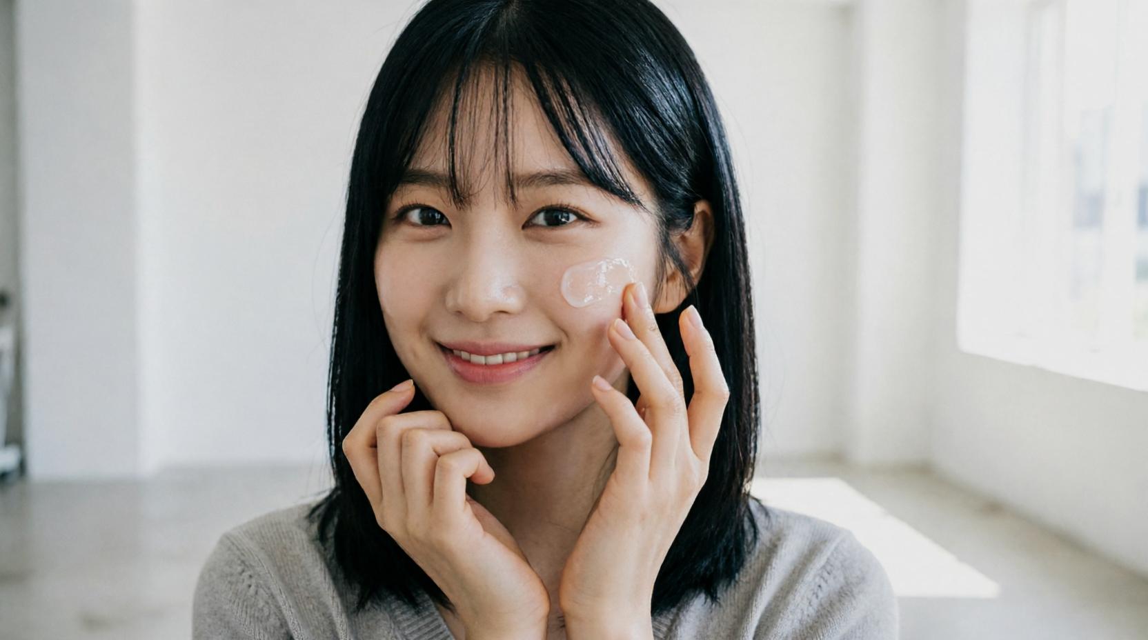 ハンドクリームで保湿ケアをする女性の手元