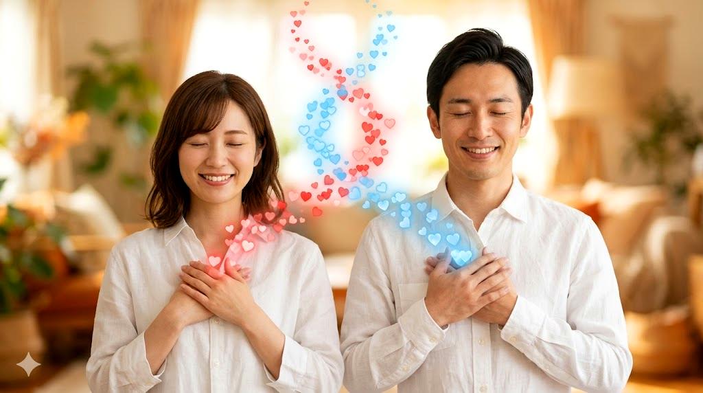 夕方の光の中で軽食をとる健康的なライフスタイルイメージ